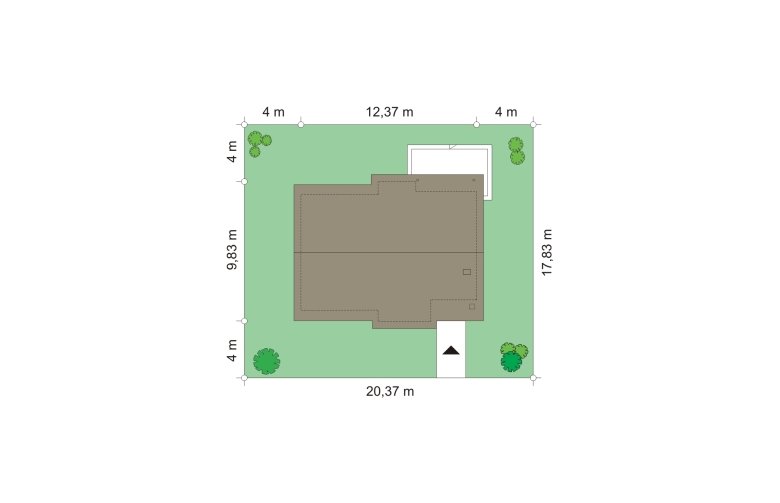 Projekt domu dwurodzinnego Cypisek 2 (254) - Usytuowanie