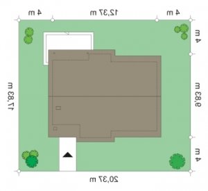 Usytuowanie budynku Cypisek 2 (254) w wersji lustrzanej