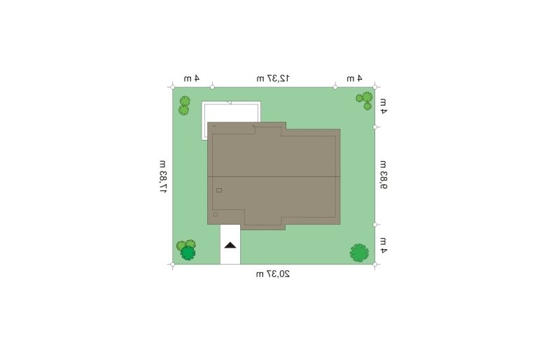 Projekt domu dwurodzinnego Cypisek 2 (254) - Usytuowanie - wersja lustrzana