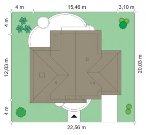 Usytuowanie budynku Dom w brzozach (255)