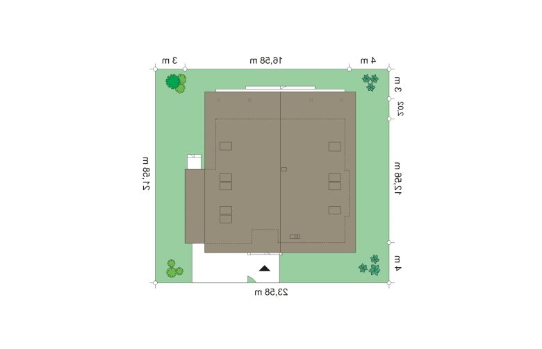 Projekt domu wielorodzinnego Otwarty (263) - Usytuowanie - wersja lustrzana