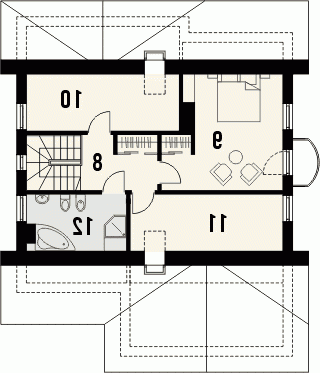 Rzut projektu PERGAMIN - wersja lustrzana