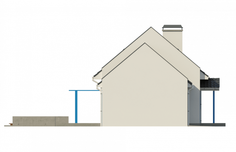 Projekt domu z poddaszem Z217 - elewacja 1