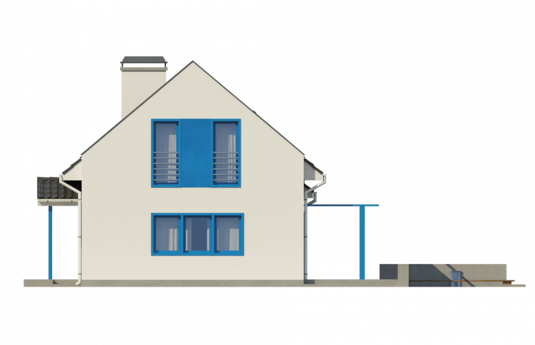 Projekt domu z poddaszem Z217 - elewacja 3