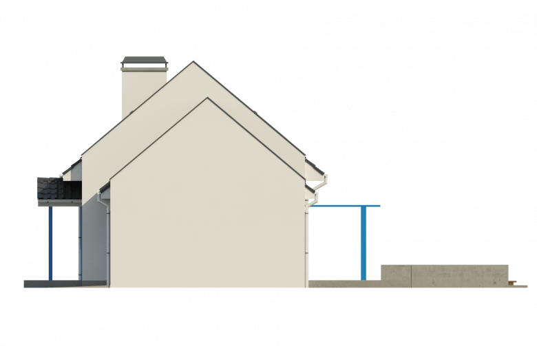 Projekt domu z poddaszem Z217 - elewacja 1