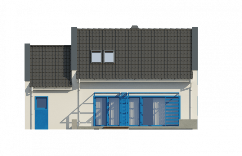 Projekt domu z poddaszem Z217 - elewacja 2
