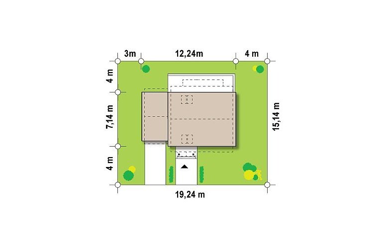 Projekt domu z poddaszem Z217 - Usytuowanie