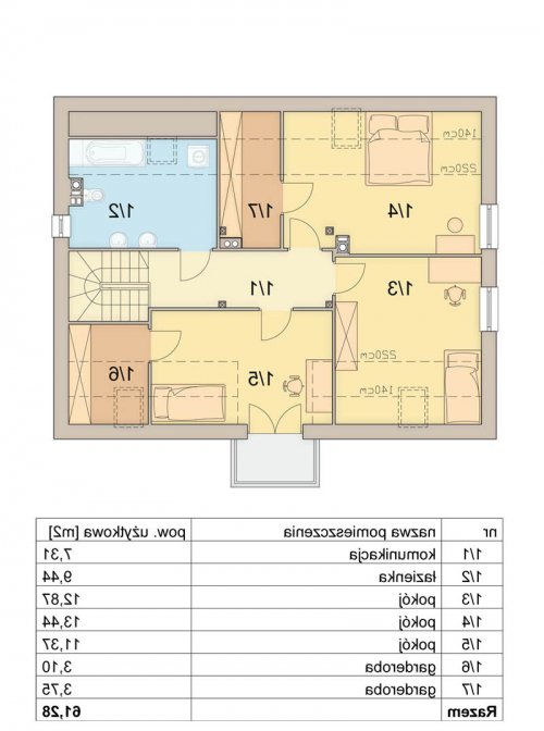 Rzut projektu Kardamon 2 - wersja lustrzana