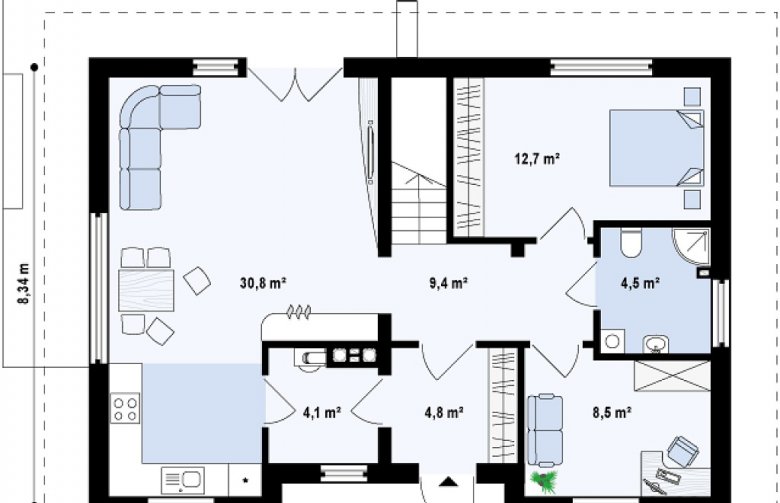 Projekt domu wielorodzinnego Z244 - parter