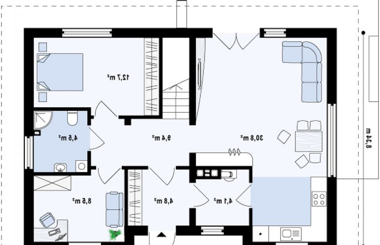 Projekt domu wielorodzinnego Z244 - parter