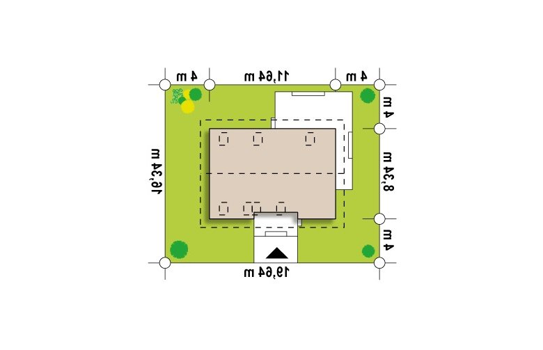 Projekt domu wielorodzinnego Z244 - Usytuowanie - wersja lustrzana