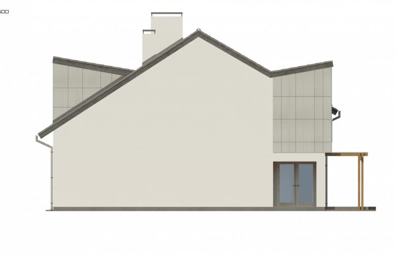 Projekt domu bliźniaczego Zb7 - elewacja 4