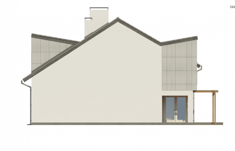 Projekt domu bliźniaczego Zb7 - elewacja 2