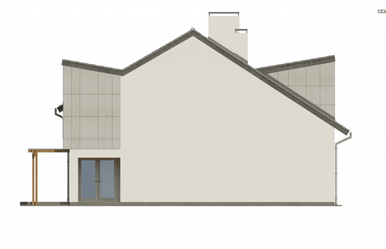 Projekt domu bliźniaczego Zb7 - elewacja 4