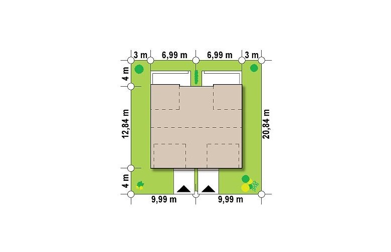 Projekt domu bliźniaczego Zb7 - Usytuowanie