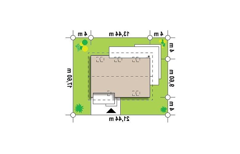 Projekt domu z poddaszem Z240 - Usytuowanie - wersja lustrzana