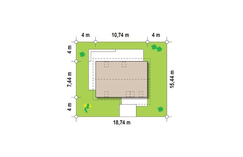 Projekt domu z poddaszem Z225 - Usytuowanie