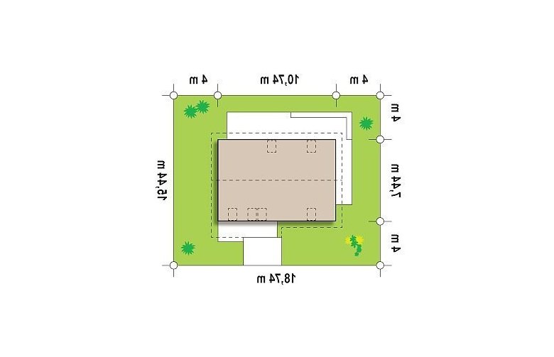 Projekt domu z poddaszem Z225 - Usytuowanie - wersja lustrzana