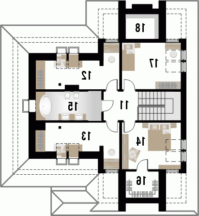 Rzut projektu ADRIATYK - wersja lustrzana