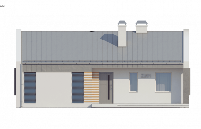 Projekt domu energooszczędnego Z251 - elewacja 4