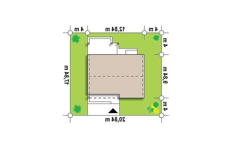 Projekt domu energooszczędnego Z251 - Usytuowanie - wersja lustrzana