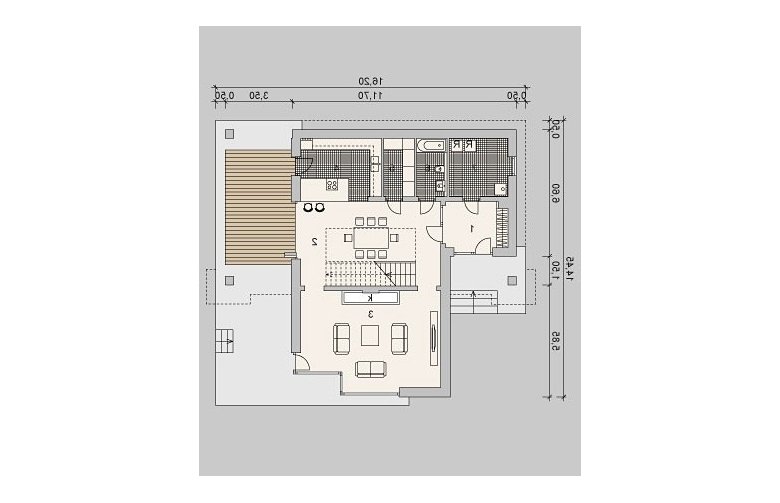 Projekt domu z poddaszem LK&897 - parter