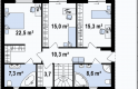Projekt domu piętrowego Zx55 - poddasze