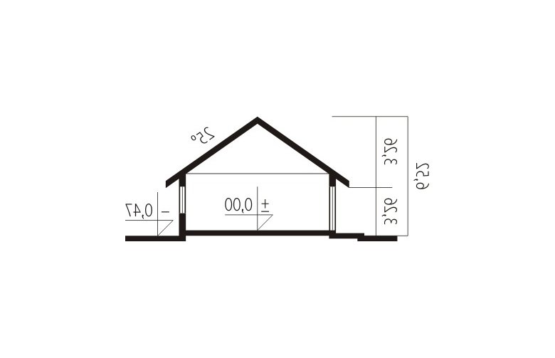 Projekt domu parterowego Harold - przekrój 1