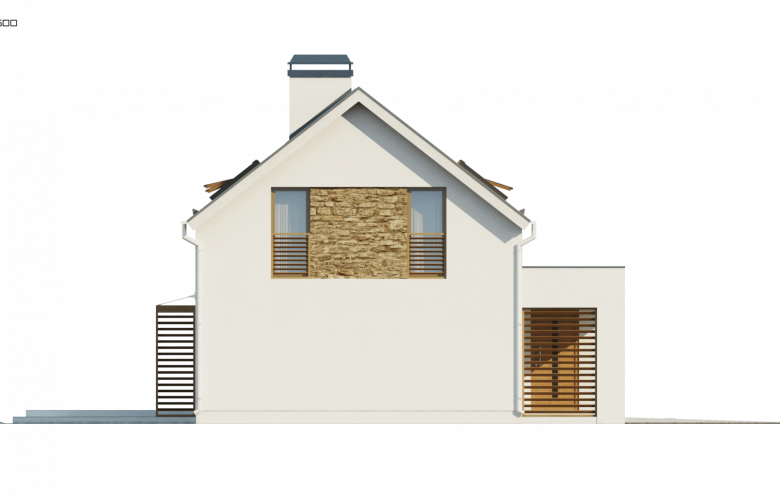 Projekt domu z poddaszem Zx58 - elewacja 2