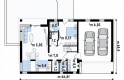 Projekt domu z poddaszem Zx58 - rzut parteru