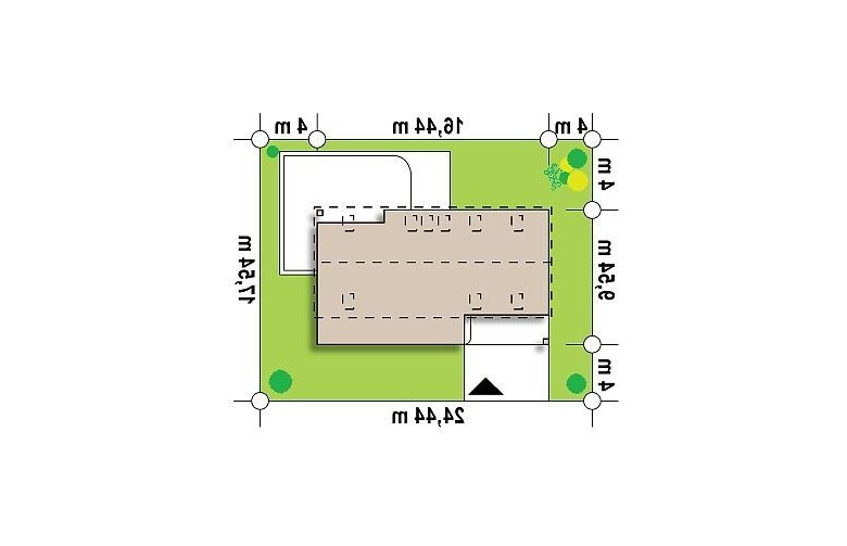 Projekt domu z poddaszem Zx58 - Usytuowanie - wersja lustrzana