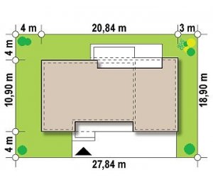 Usytuowanie budynku Zx102