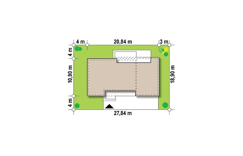 Projekt domu parterowego Zx102 - Usytuowanie