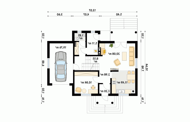 Projekt domu parterowego Pik dr-S - 