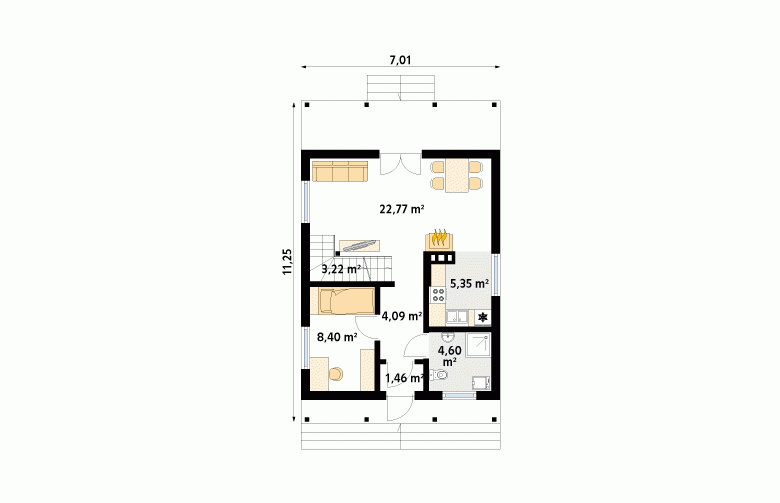 Projekt domu parterowego Mikrus 2 dr-T - 