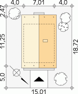 Usytuowanie budynku Mikrus 2 dr-T