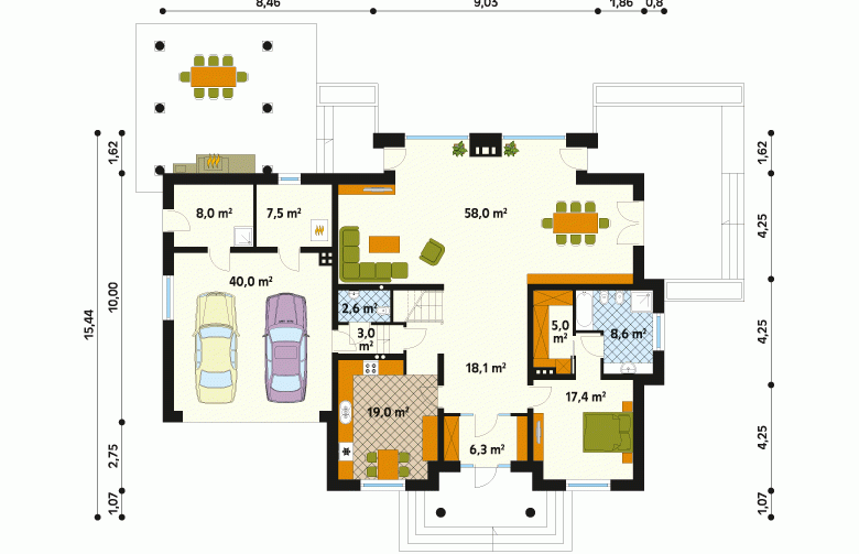 Projekt domu tradycyjnego Artemida - 