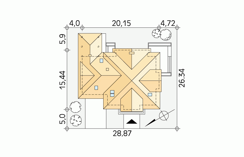 Projekt domu tradycyjnego Artemida - Usytuowanie