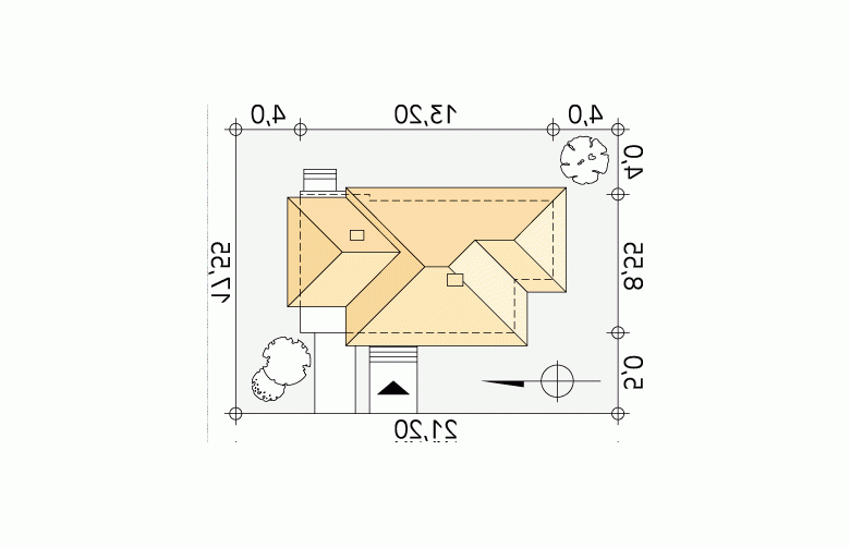 Projekt domu tradycyjnego Gemini 2 - Usytuowanie - wersja lustrzana