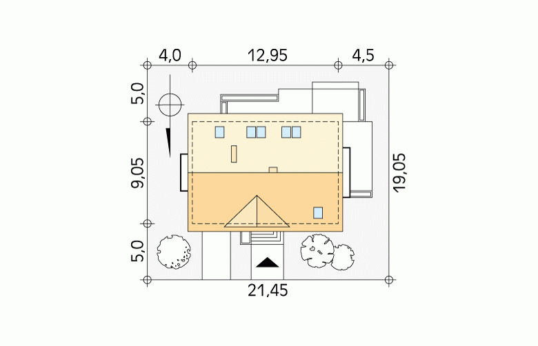 Projekt domu tradycyjnego Calineczka 2 - Usytuowanie