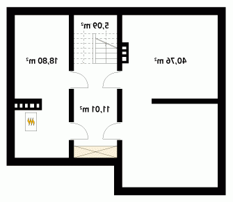 Rzut projektu Indygo 4 - wersja lustrzana