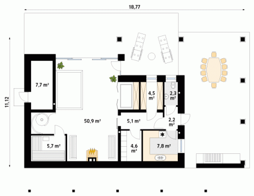 Rzut projektu Sauna