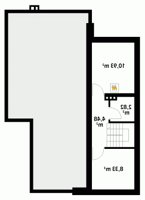 Rzut projektu Lara 6 - wersja lustrzana