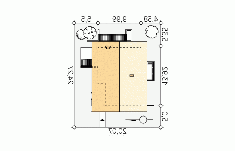 Projekt domu tradycyjnego Lara 6 - Usytuowanie - wersja lustrzana