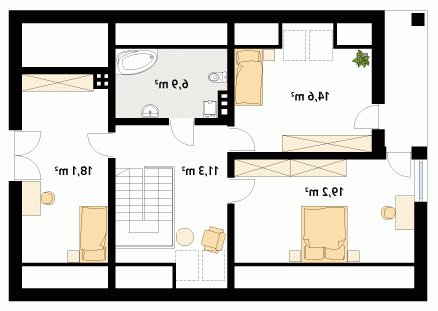 Rzut projektu Storczyk - wersja lustrzana