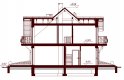 Projekt domu jednorodzinnego Karmelita bez garażu - przekrój 1