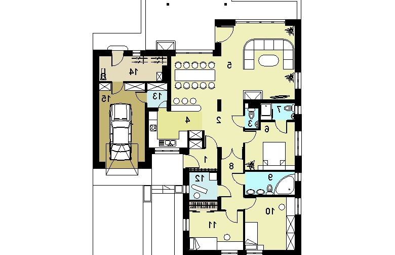 Projekt domu jednorodzinnego HG-H3B - parter