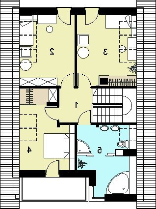 Rzut projektu HG-N3 - wersja lustrzana