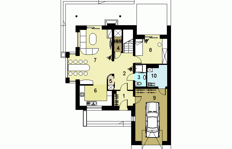 Projekt domu wielorodzinnego HG-P3A - parter