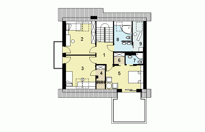 Projekt domu wielorodzinnego HG-P3A - poddasze